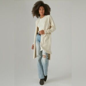 Lucky Brand Cream Long Cardigan